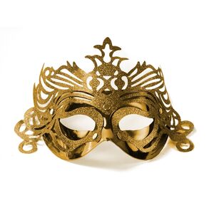 PartyDeco Party maska s ornamentami zlatá
