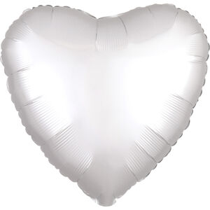 Amscan Fóliový balón Srdce saten - Biele 43 cm