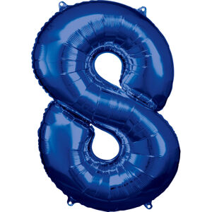 Amscan Balónik fóliový narodeninové číslo 8 modrý 86 cm