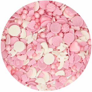 Funcakes Ružové a biele cukrové zdobenie Baby Girl 50 g