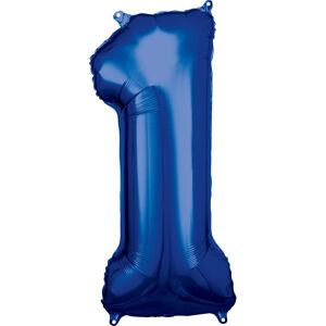 Amscan Balónik fóliový narodeninové číslo 1 modrý 86 cm