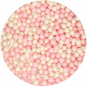 Funcakes Cukrové guličky Soft Pearls - Biele/Ružové 60 g
