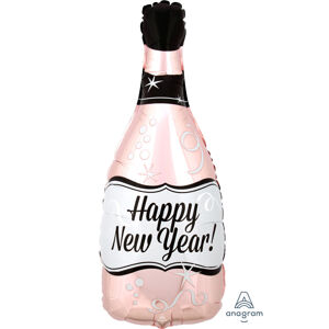 Amscan Fóliový balón - Ružovo-zlaté šampanské Happy New Year!