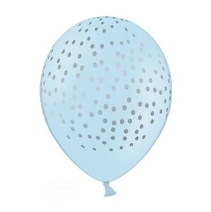 PartyDeco Bodkovaný modrý balónik