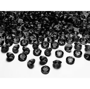 PartyDeco Diamantové konfety čierne 12mm