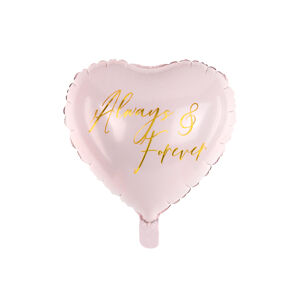 PartyDeco Fóliový balón - srdce Always & Forever
