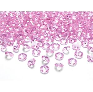 PartyDeco Diamantové konfety svetlo ružové 12mm