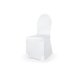 PartyDeco Elastický poťah na stoličku - biely
