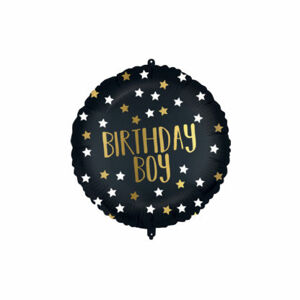 Procos Fóliový balón - Čierno zlatý Birthday Boy 46 cm