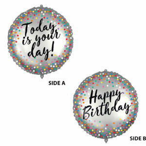 Procos Fóliový balón - Happy Birthday farebné bodky 46 cm