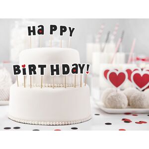 PartyDeco Ozdoby na tortu a cupcakes - Happy Birthday! 14 ks
