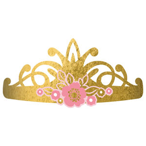 Amscan Zlaté korunky - Princess/Labuť 8 ks