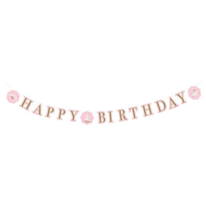 Amscan Banner Happy Birthday - Ružový zámok/Labuť 170 x 15 cm