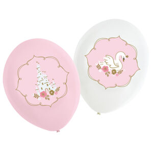 Amscan Latexové balóny Ružový zámok/Labuť 6 ks