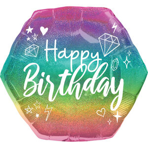 Amscan Fóliový balón - Happy Birthday dúhový