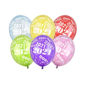 PartyDeco Latexový balón 2021 - metalický