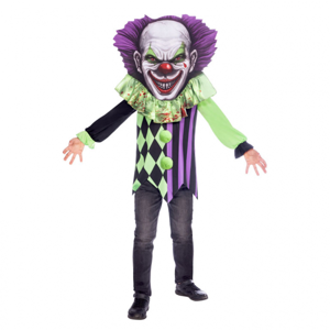 Amscan Detský kostým - Strašidelný klaun s veľkou hlavou Veľkosť - deti: 6 - 8 rokov