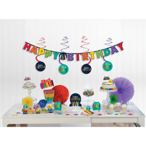 Amscan Mini dekoračná sada Happy Birthday - dúhová