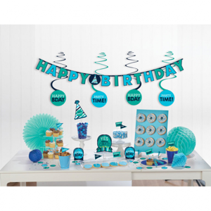 Amscan Mini dekoračná sada Happy Birthday - modrá
