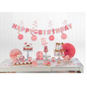 Amscan Mini dekoračná sada Happy Birthday - ružová