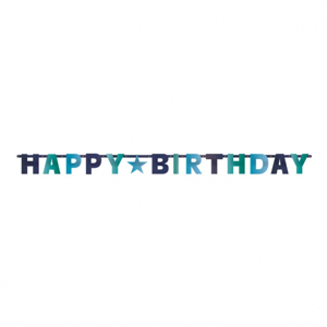Amscan Banner Happy Birthday - modrý