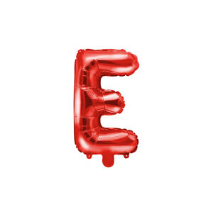 PartyDeco Fóliový balón Mini - Písmeno E 35 cm červený