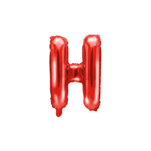 PartyDeco Fóliový balón Mini - Písmeno H 35 cm červený