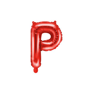 PartyDeco Fóliový balón Mini - Písmeno P 35 cm červený