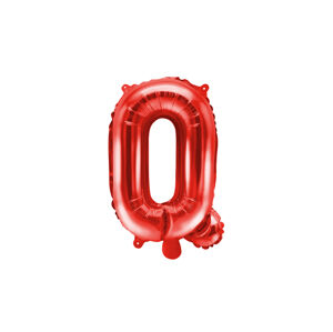 PartyDeco Fóliový balón Mini - Písmeno Q 35 cm červený