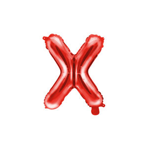 PartyDeco Fóliový balón Mini - Písmeno X 35 cm červený