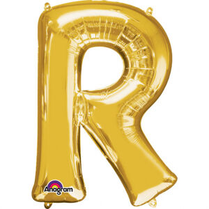 Amscan Fóliový balónik písmeno R 86 cm zlatý