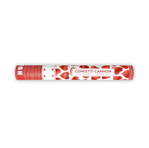 PartyDeco Vystreľovacie konfety - Červené srdiečka 40 cm