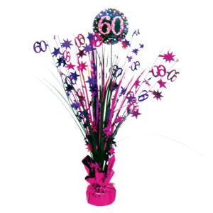 Amscan Dekorácia na oslavu - trblietavé 60. narodeniny (ružová)