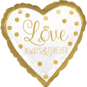 Amscan Fóliový balón srdce zlaté - Love Always and Forever