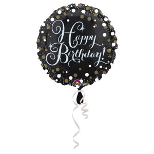 Amscan Fóliový balón - Happy birthday trblietavá zlatá 43 cm