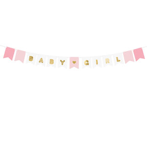 PartyDeco Banner - Baby Girl 15 x 160 cm