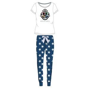 EPlus Dámske pyžamo Harry Potter - Rokfort modré s hviezdičkami Veľkosť - dospelý: S