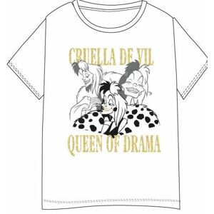 EPlus Dámske tričko 101 Dalmatíncov - Cruella biele Veľkosť - dospelý: L