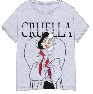 EPlus Dámske tričko 101 Dalmatíncov - Cruella sivé Veľkosť - dospelý: M