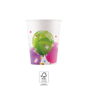 Procos Kvalitné kompostovateľné poháre - Trblietavé balóny 8 ks