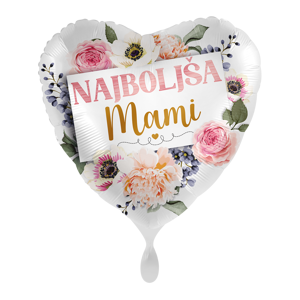 Premioloon Fóliový balón srdce s kvetmi - Najboljša Mami