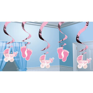 Amscan Dekoračné víry - Baby Shower (ružové)