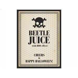 PartyDeco Etiketa na fľašu - Beetle juice 9,5 x 12,5 cm