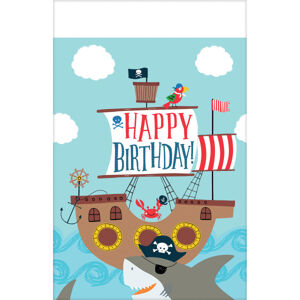 Amscan Plastový obrus - Piráti Happy Birthday 137 x 243 cm