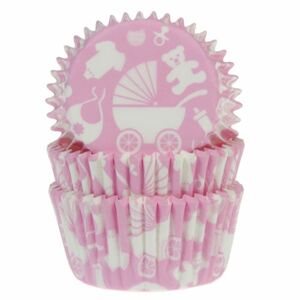 House of Cake Papierové košíčky na pečenie Baby Shower - ružové 50 ks