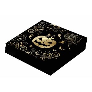 Guirca Servítky - Halloween Čiernozlatá tekvica 33 x 33 cm 20 ks