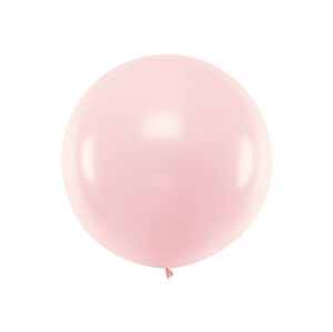 PartyDeco Guľatý latexový Jumbo balón 1m pastelovo ružový