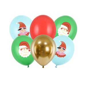 PartyDeco Sada latexových balónov - Vianoce Candy land 6 ks