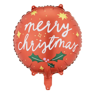 PartyDeco Fóliový balón - Vianoce Merry Christmas 45 cm