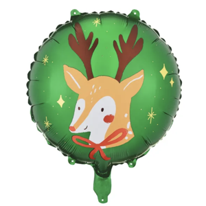 PartyDeco Fóliový balón - Vianočný sob kruh 45 cm